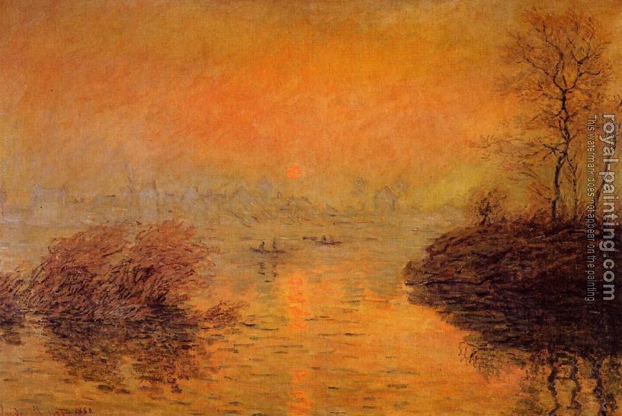 Claude Oscar Monet : Sunset on the Seine at Lavacourt, Winter Effect